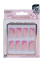 EBIN Press-On Nails Falling in Hollywood - Captured #NN3DH002 Long