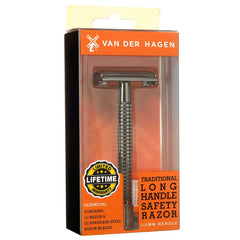 Van Der Hagen Traditional Long Handle Safety Razor - Gun Metal