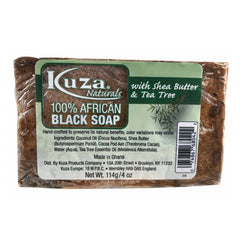Kuza Naturals 100% African Black Soap with Shea Butter & Tea Tree