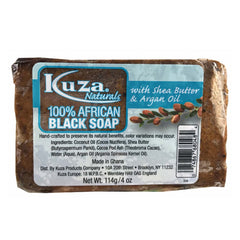 Kuza Naturals 100% African Black Soap with Shea Butter & Argan Oil