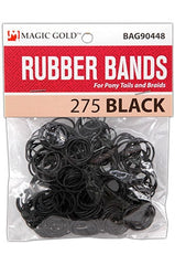 Magic Gold Rubber Bands 275pcs - Black #BAG90448