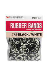 Magic Gold Rubber Bands - Black & White #BAG90451