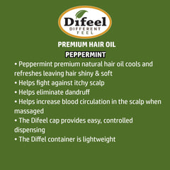 Difeel Premium Natural Hair Oil - Peppermint Oil 2.5oz