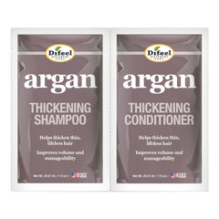 Difeel Thickening Shampoo & Conditioner Combo Packette - Argan