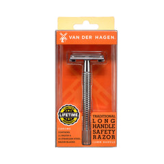 Van Der Hagen Traditional Long Handle 110mm Safety Razor - Chrome