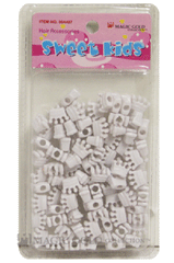 Sweet Kids Hair Beads - White Crowns #1658