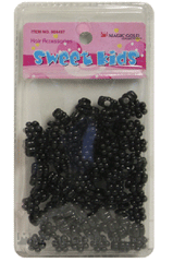 Sweet Kids Hair Beads - Black Flowers #1660