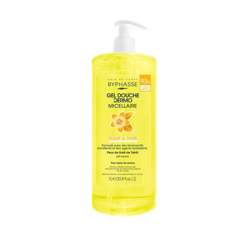 BYPHASSE dermo micellar shower gel tiare flower 1 liter image 0