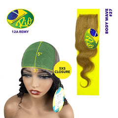 Rio 100% Virgin Human Hair Body Wave 5x5 Closure - #27