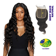 Rio 100% Virgin Human Hair Body Wave 5x5 Closure - Natural Color