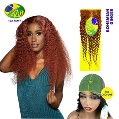 Rio 100% Virgin Human Hair Bohemian 5x5 Closure - Ginger