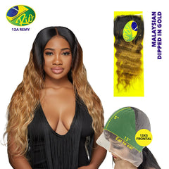 Rio 100% Virgin Human Hair Malaysian Wave 13x5 Closure - Dipped In Gold