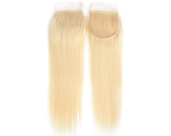 4X4 12A Virgin Lace Closure - Blonde Straight