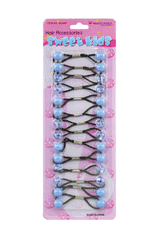 Magic Gold Hair Baubles - Round #XS14 Light Blue/Clear