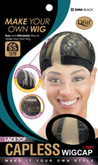 Qfitt Lace Top Capless L-Part Wig Cap # 5066 Black