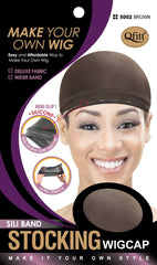 Qfitt Silicone Band Stocking Wig Cap #5002 Brown