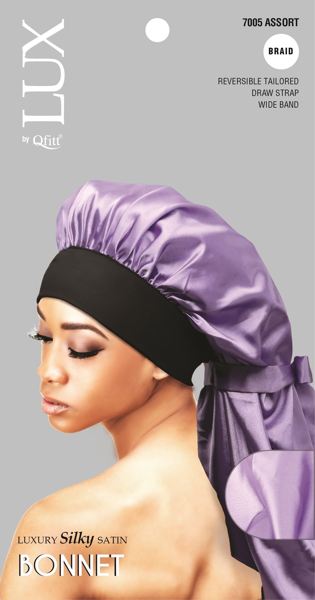 Qfitt LUX Luxury Silky Braid Satin Bonnet #7005 Assorted