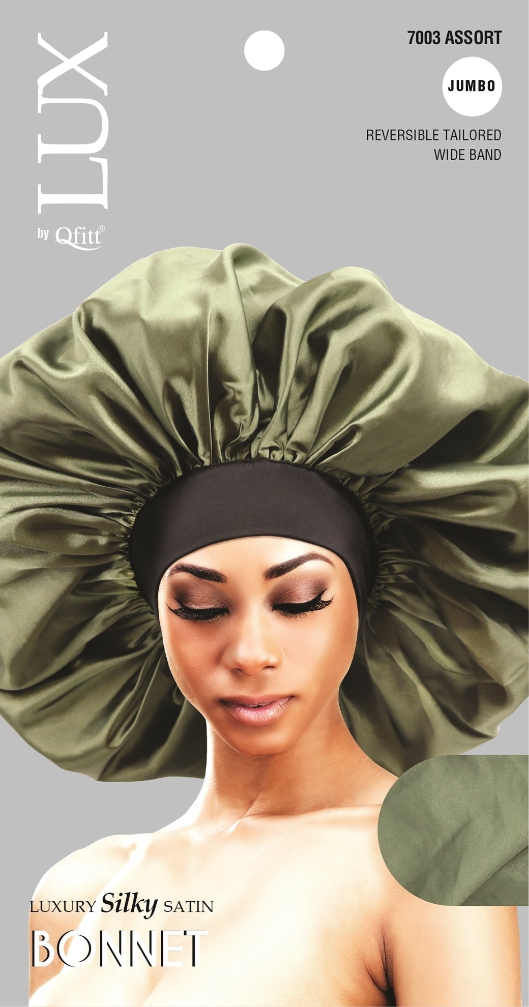 Qfitt LUX Luxury Silky Jumbo Satin Bonnet #7003 Assorted