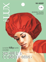 Qfitt LUX Luxury Silky Satin Coated Shower & Conditioning Cap L - XL #7051 Assorted