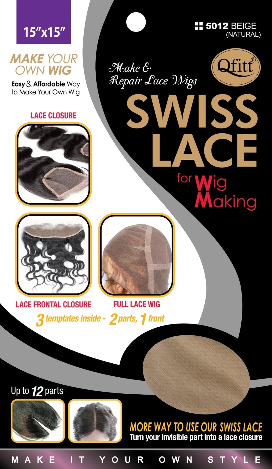 Qfitt Swiss Lace For Wig Making #5012 Beige