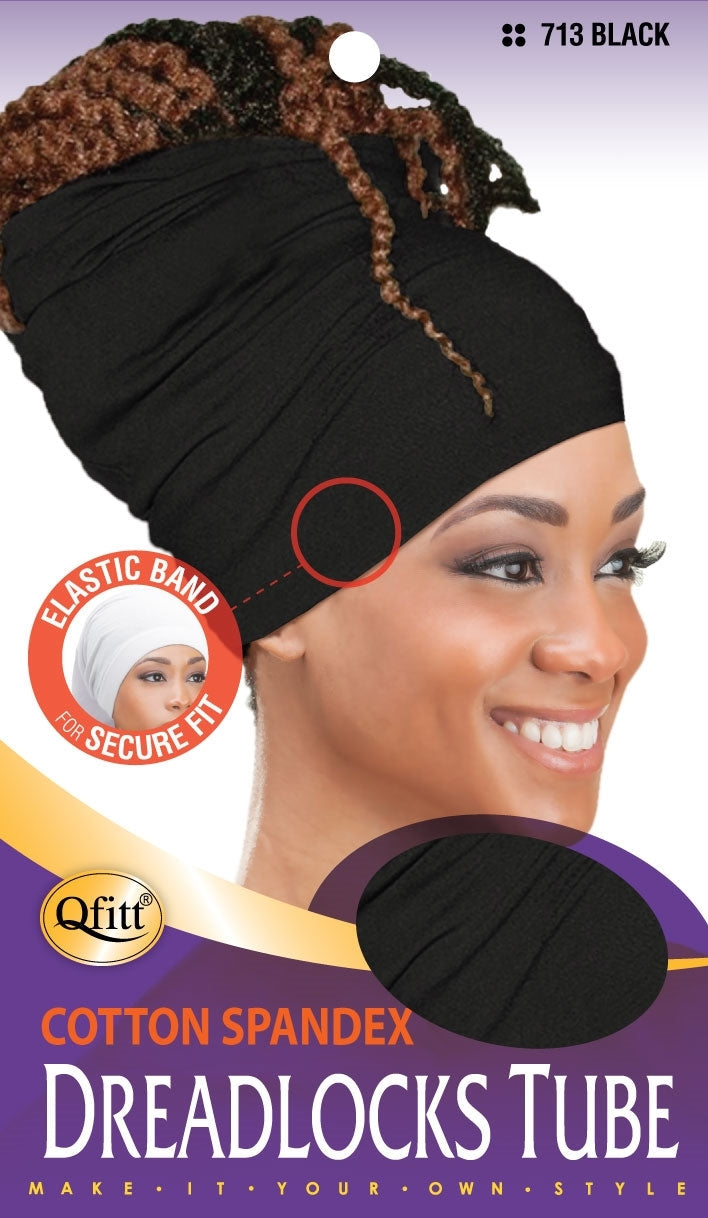 Qfitt Cotton Spandex Dreadlocks Tube #713 Black