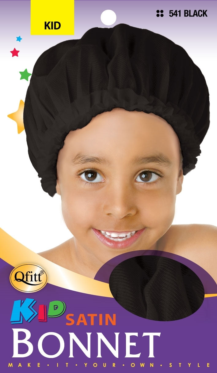 Qfitt Kids Satin Bonnet #Q541 Black