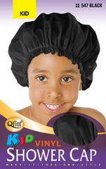 Qfitt Kids Vinyl Shower Cap #547 Black