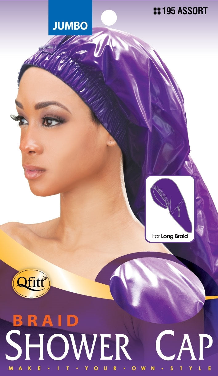 Qfitt Jumbo Braid Shower Cap #195 Assorted