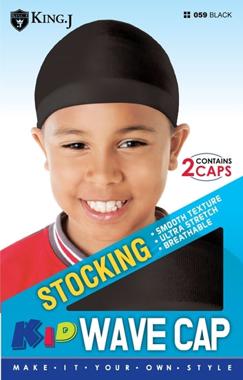 Kids Stocking Wave Cap Black #058