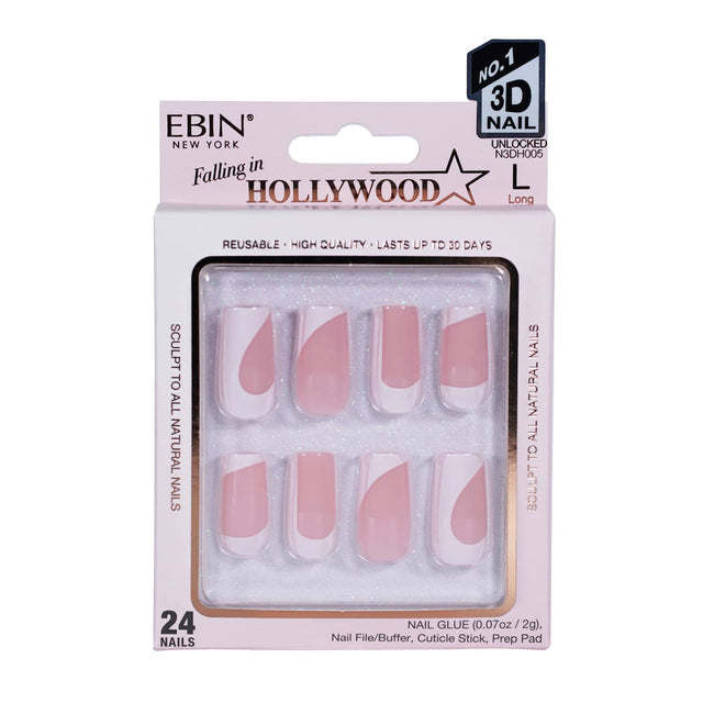 EBIN Press-On Nails Falling in Hollywood - Unlocked #NN3DH005 Long