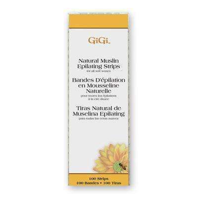 GiGi Natural Muslin Epilating Strips For Soft Wax - Small 1.7" x 4.5" 100pk