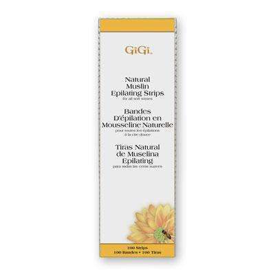 GiGi Natural Muslin Epilating Strips For Soft Wax - Large 3" x 9" 100pk