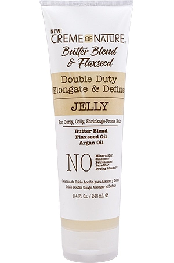 Creme Of Nature Butter Blend & Flaxseed Double Duty Elongate & Define Jelly