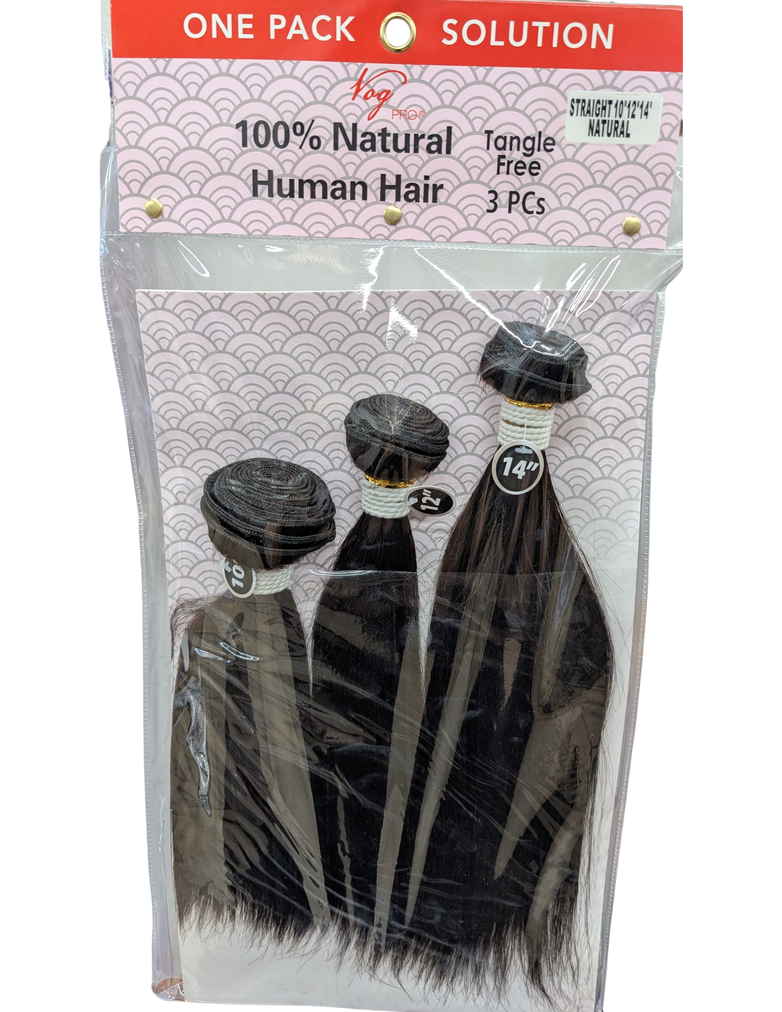 Vog Pro One Pack Solution 100% Natural Human Hair Weave 3PCS