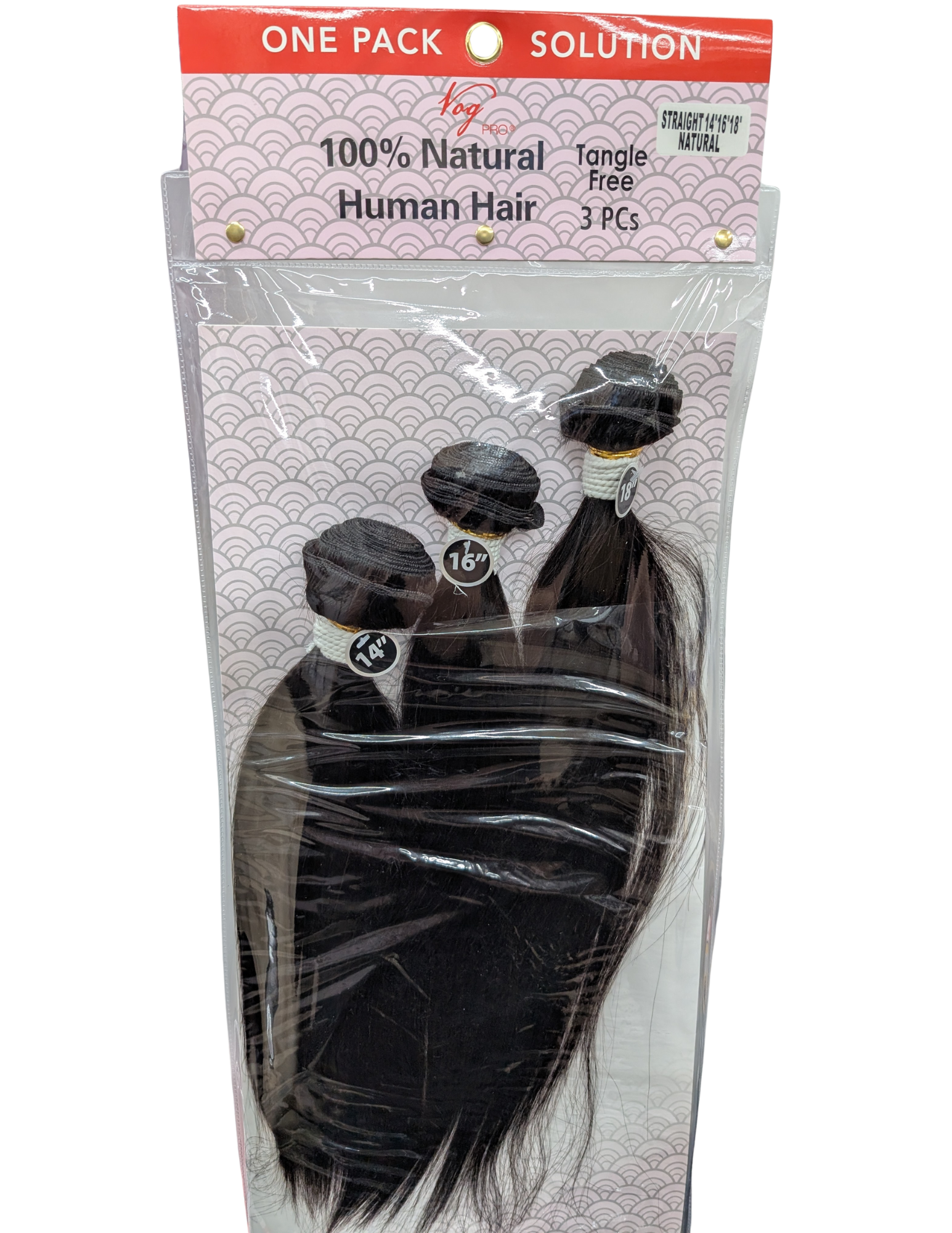 Vog Pro One Pack Solution 100% Natural Human Hair Weave 3PCS