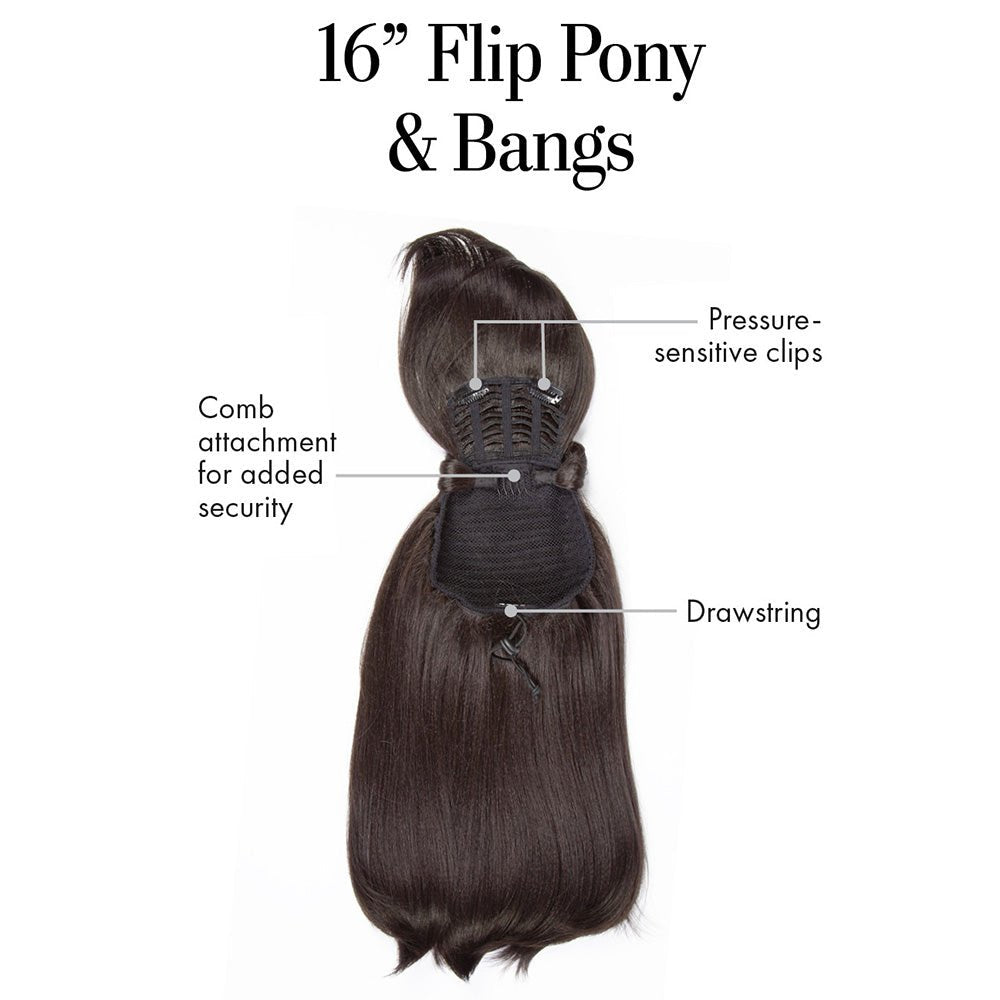 16" FLIP PONY &amp; BANGS