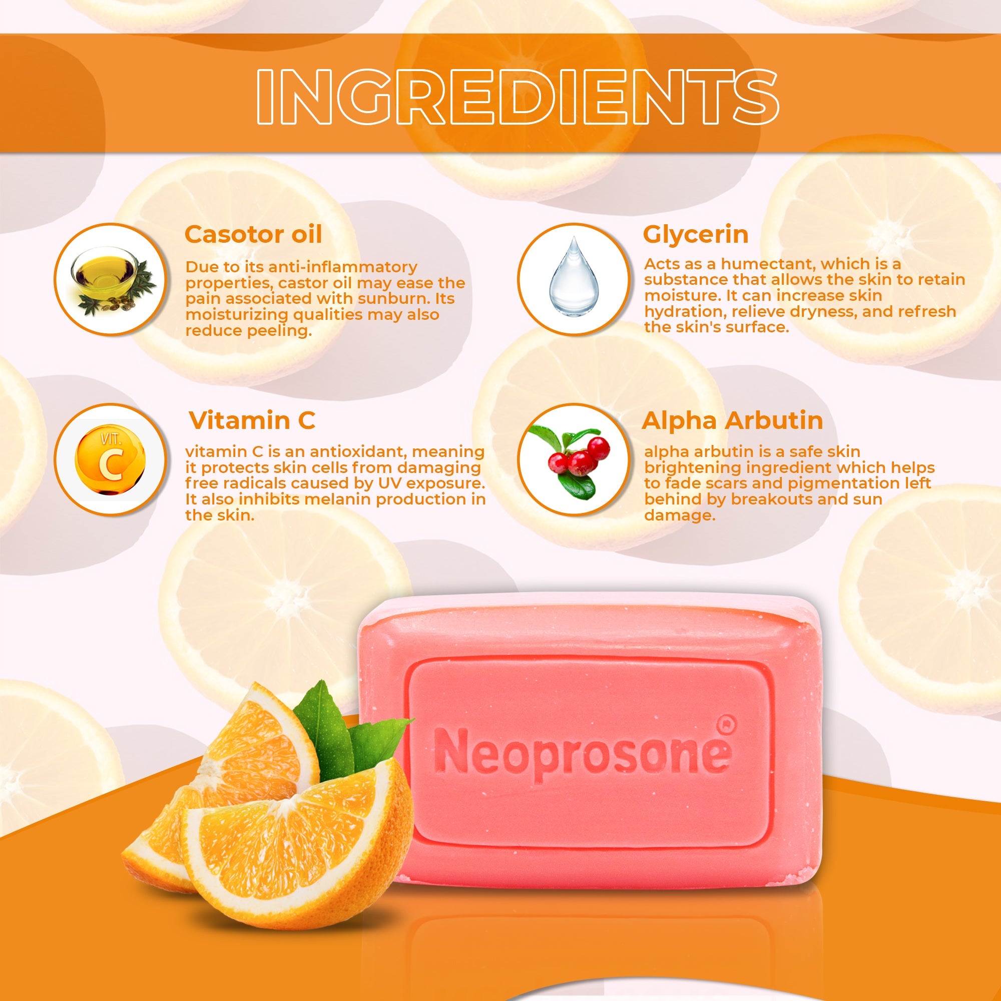 Neoprosone Cleansing Bar Soap with Vitamin "C" 80g