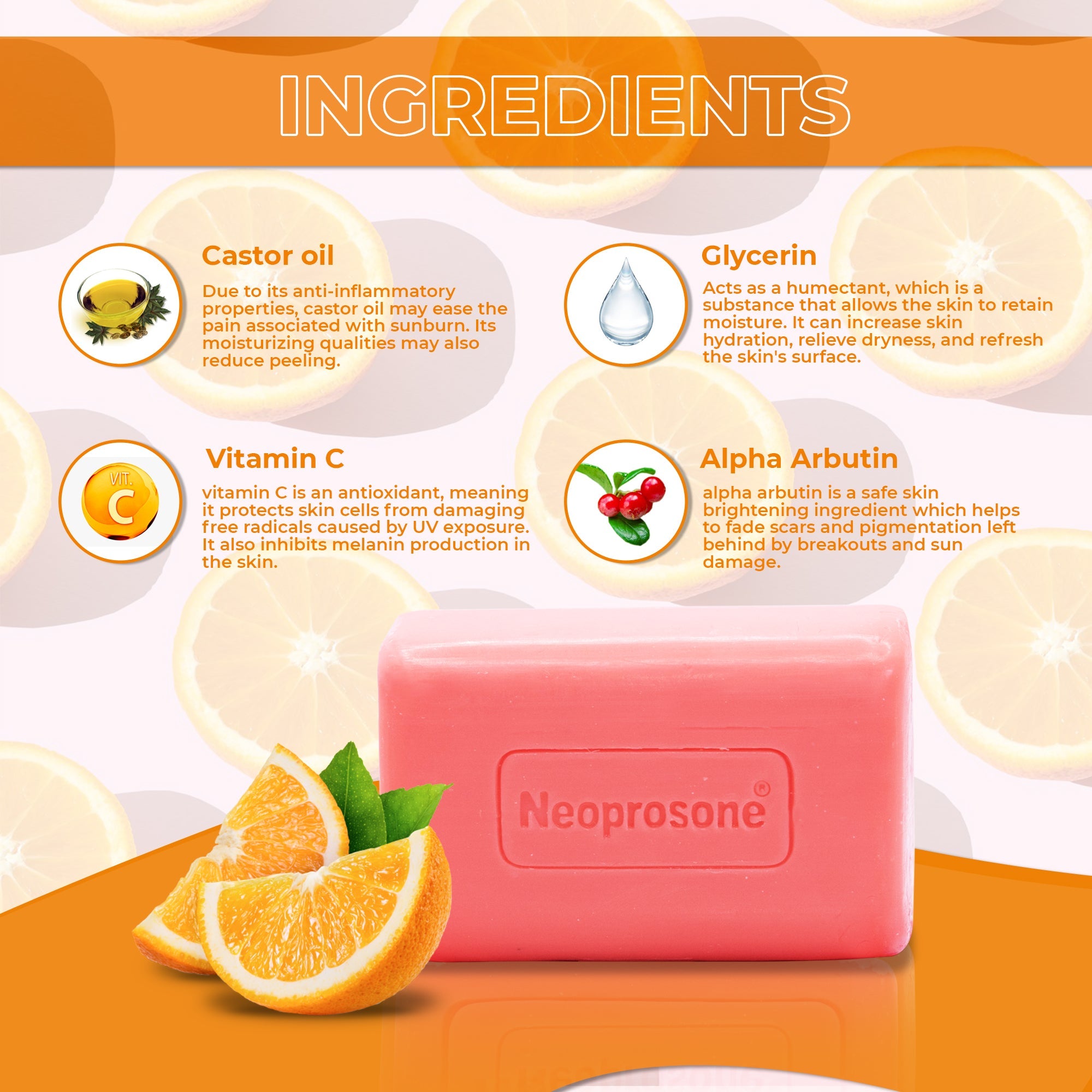 Neoprosone Cleansing Bar Soap with Vitamin "C" 200g..