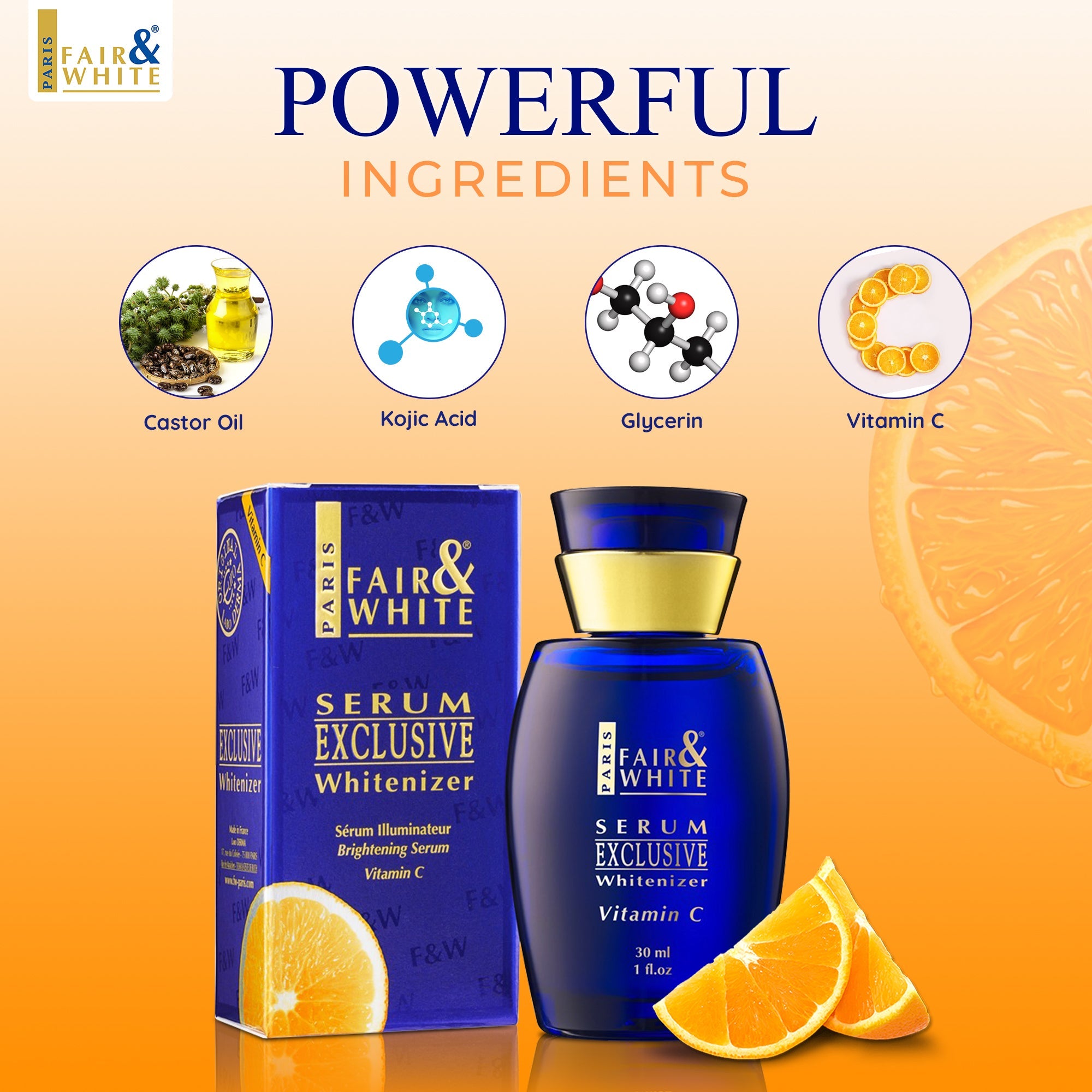 Fair and White Exclusive Whitenizer Serum with Pure Vitamin C 30ml