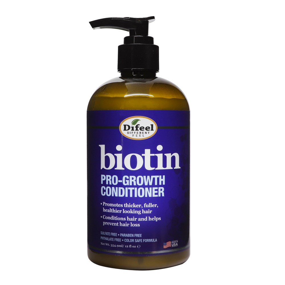 Bottle of Difeel Biotin Pro-Growth Conditioner on a white background