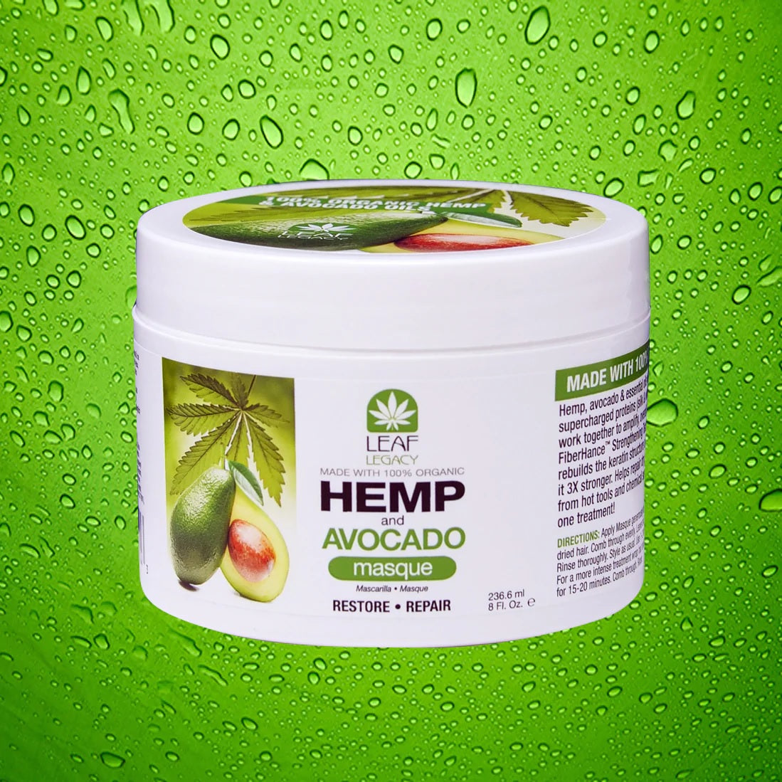 Leaf Legacy - mask with hemp and avocado, 236.6 ml image 1