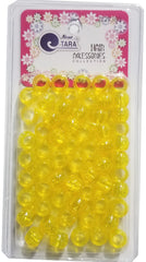 Tara Medium Hair Beads - Crystal Yellow w/ Silver Glitter #ZQ09380