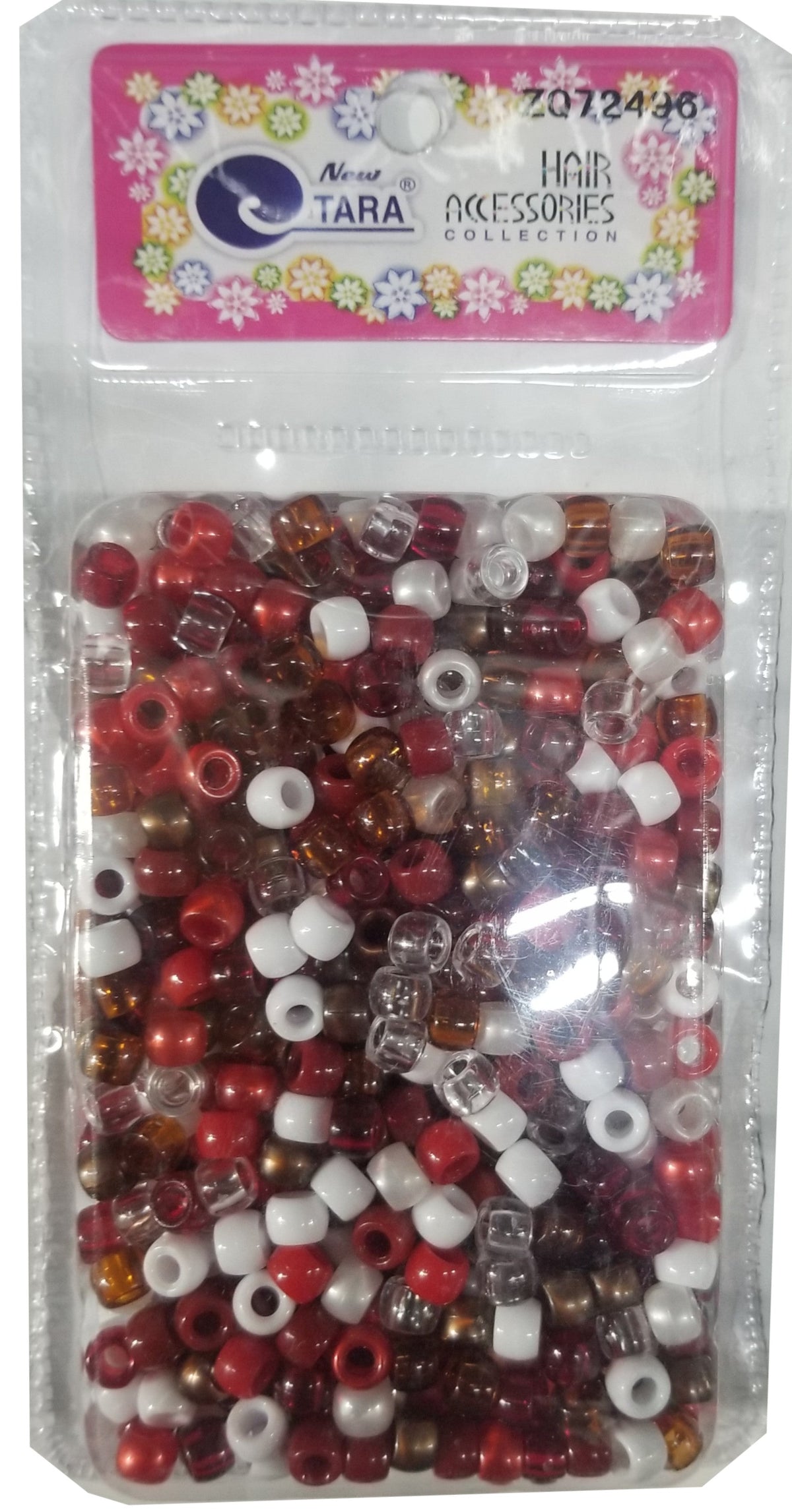 Tara Hair Beads - Red & Brown Mix Jumbo Pack #ZQ72496