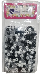 Tara Hair Beads - Black, Clear & White #ZQ72679
