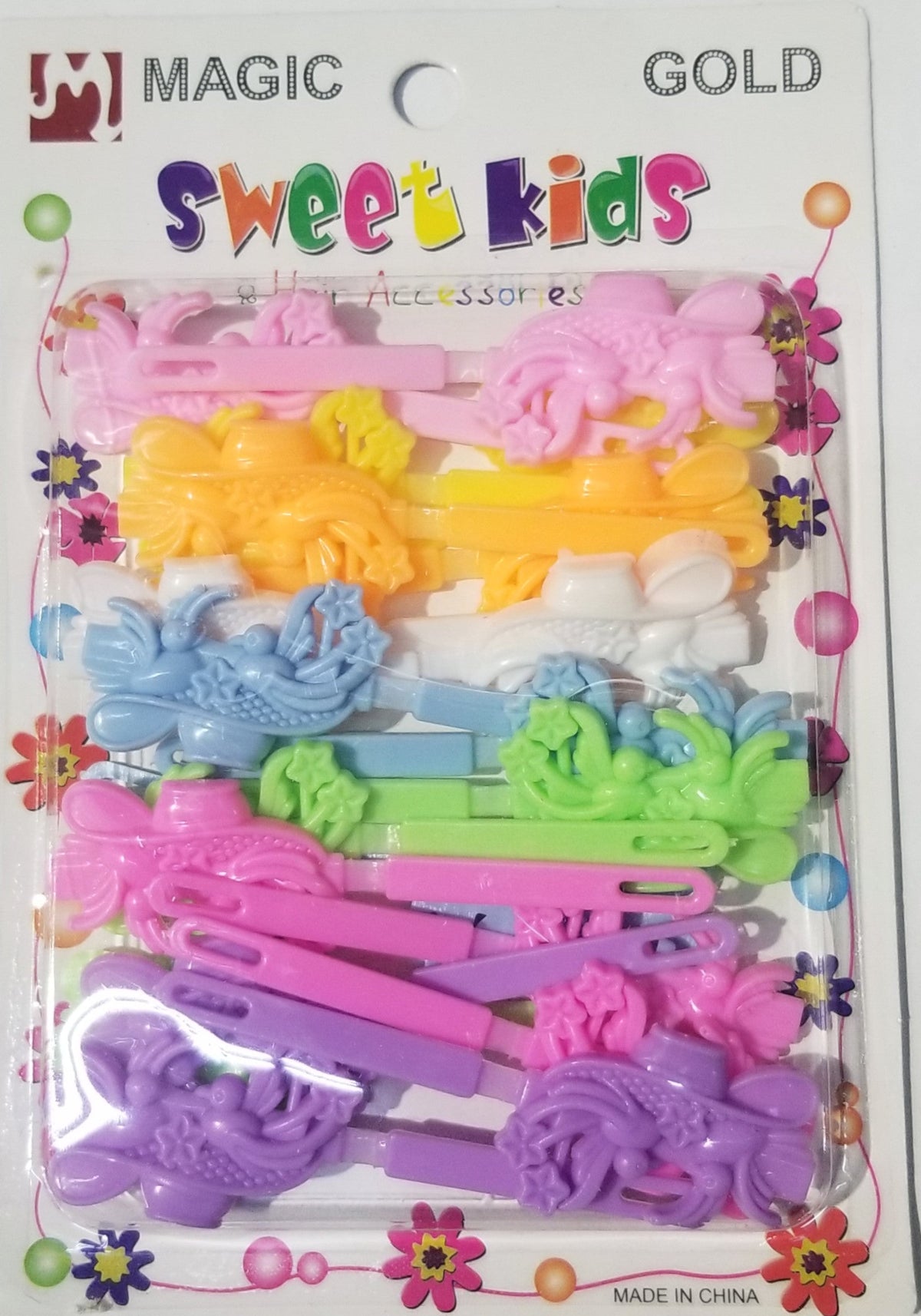 Sweet Kids Hair Barrettes - Basket Of Flowers Pastel Assorted #5109PA
