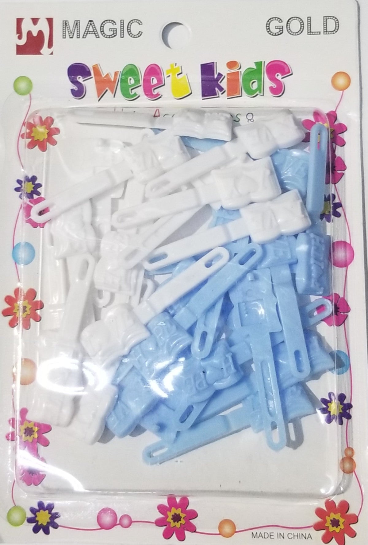 Sweet Kids Hair Barrettes - English Book Pink & White #5105WLB