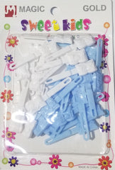 Sweet Kids Hair Barrettes - English Book Pink & White #5105WLB