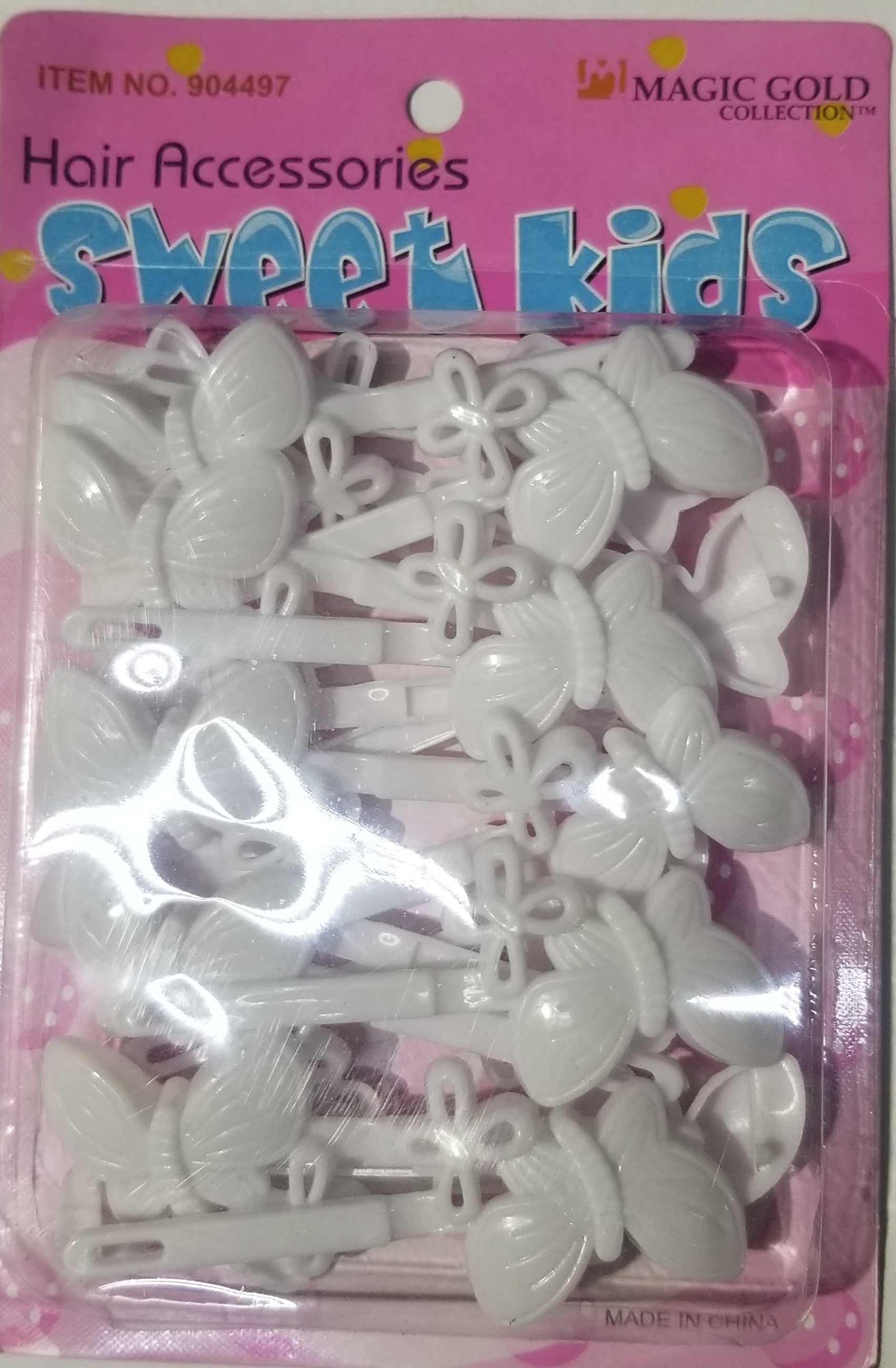 Sweet Kids Hair Barrettes - Butterflies White #5125W