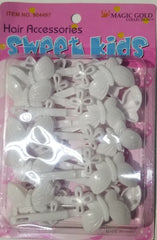 Sweet Kids Hair Barrettes - Butterflies White #5125W