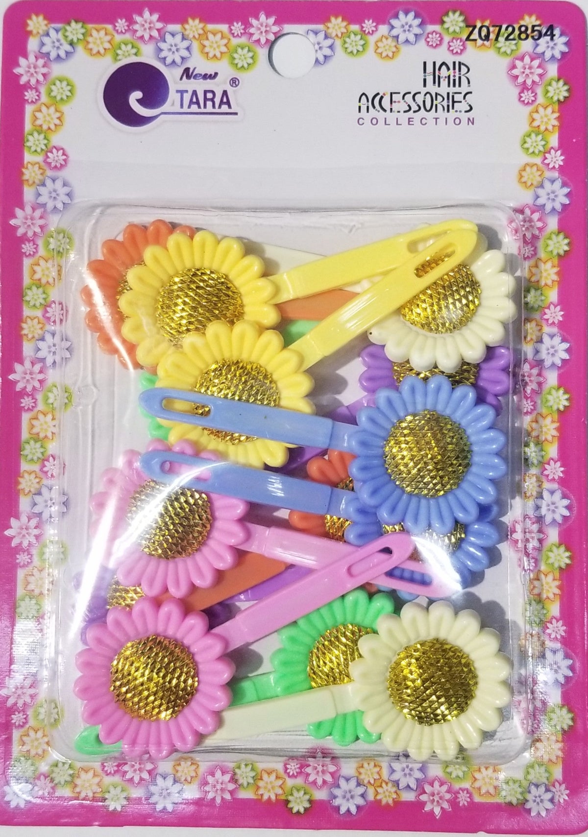 Tara Hair Barrettes - Assorted Sunflowers w/Gold #ZQ72854